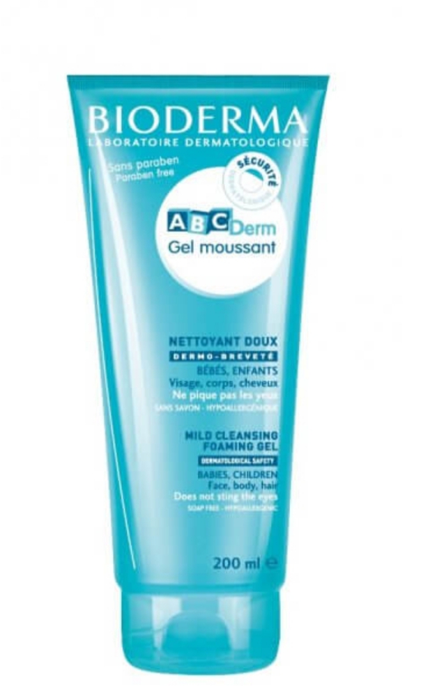 فراورده های پاک کننده آرایش از چشمها وصورت BIODERMA ABCDERM GEL MOUSSANT (MILD CLEANSING FOAMING GEL) 200ml