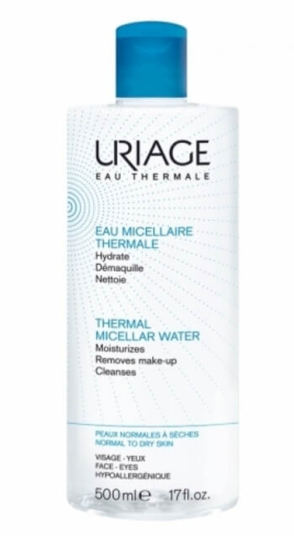 فراورده های پاک کننده آرایش از چشمها وصورت URIAGE URIAGE THERMAL MICELLAR WATER NORMAL TO DRY SKIN 500ml